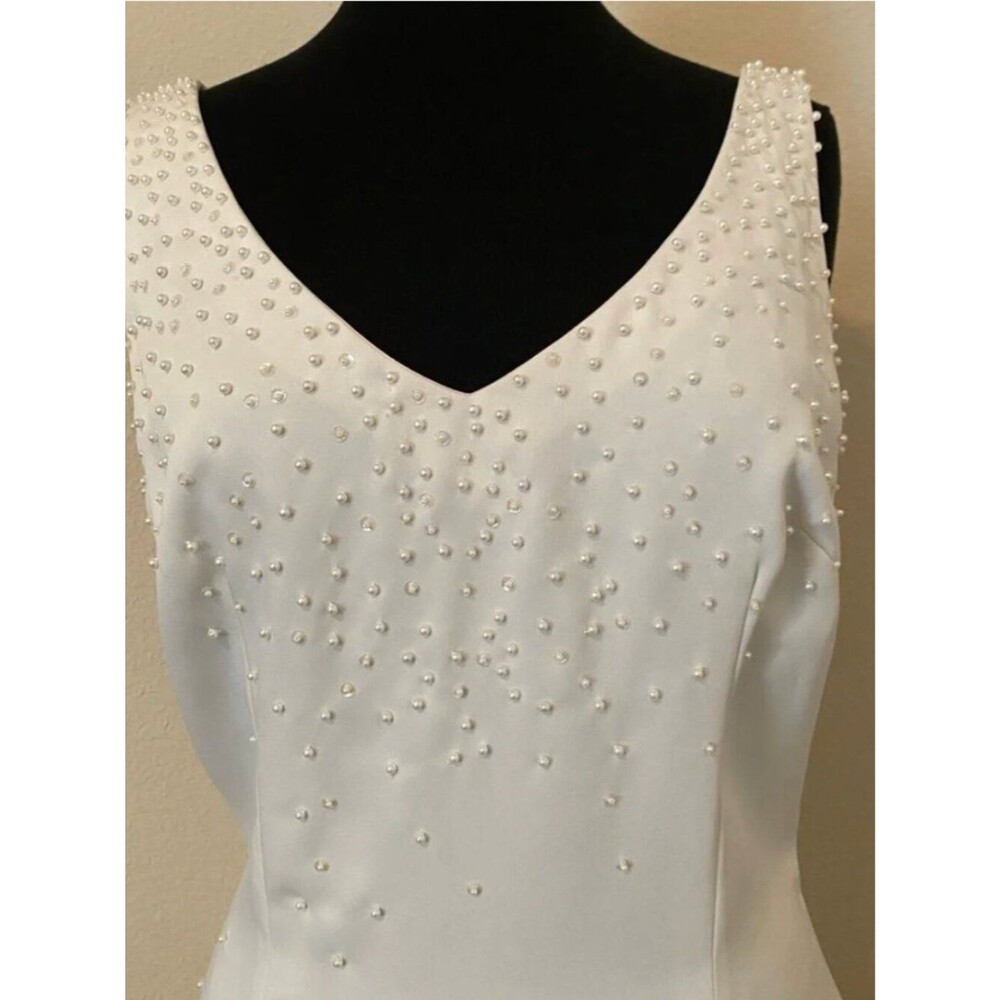 KIR Formal Gown Womens 8 White Evening Dress Elegant Prom Gala Wedding Gues